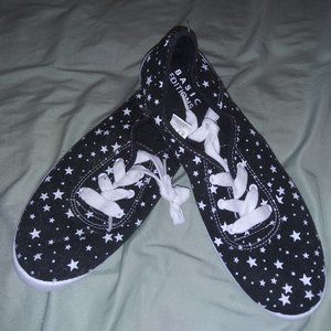 Black Sneakers with White Star Pattern